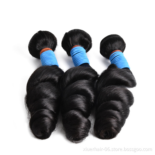 Brazilian Raw Loose Wave 12A Vendors Wholesale Cuticle Aligned Virgin Hair Bundles with Lace Frontal